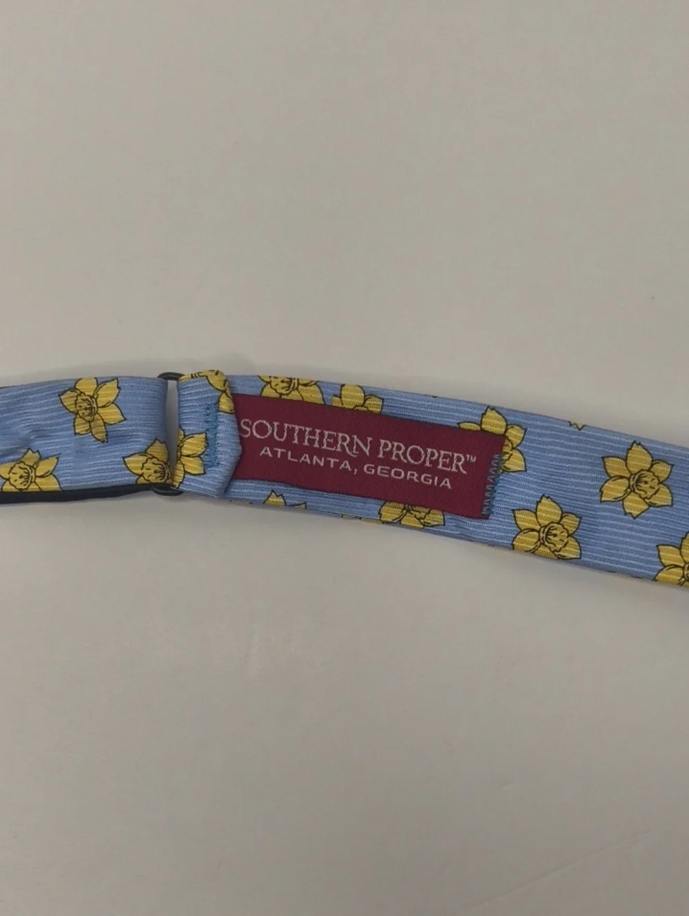 Blue Floral Bow Tie Yellow Flowers